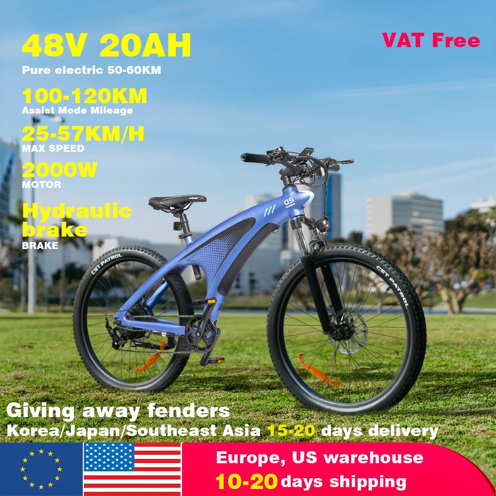 HX Q5 2000W Electric Mountain Bike For Off Road Riding