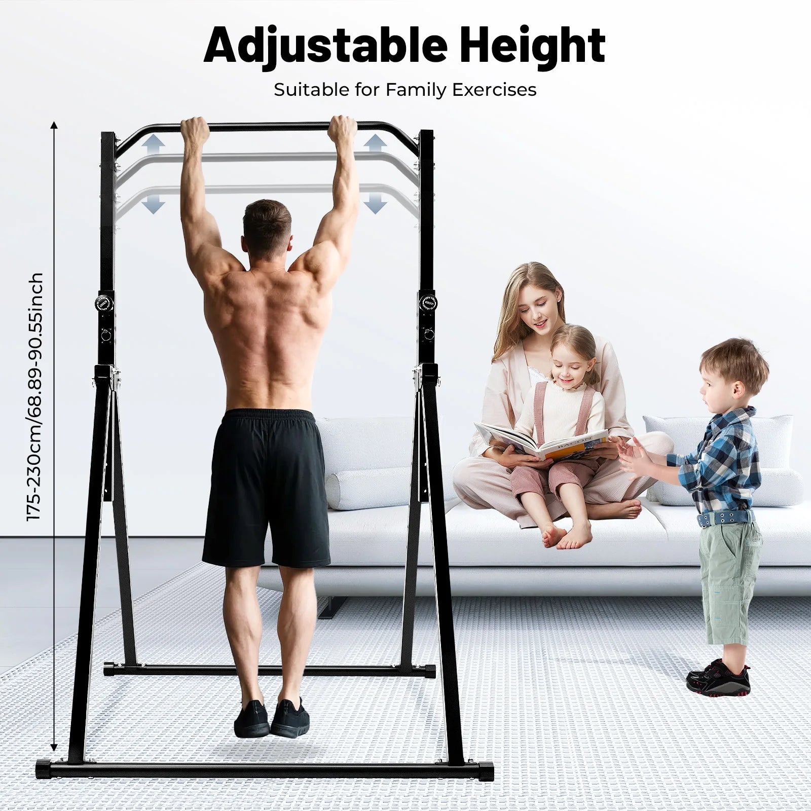 Foldable Pull Up Bar Station Multifunctional Home Gym Fitness Tower