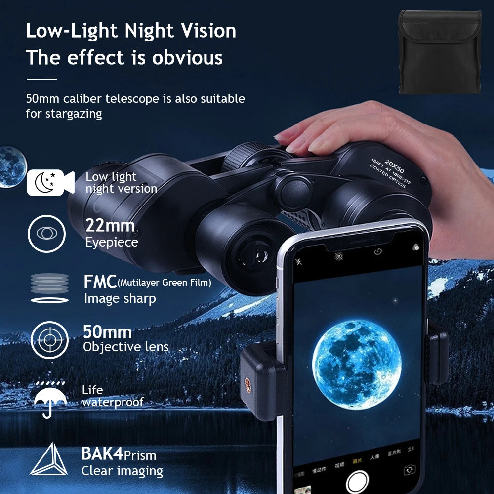 Professional HD Binoculars With Day Night Vision And BAK4 Prism
