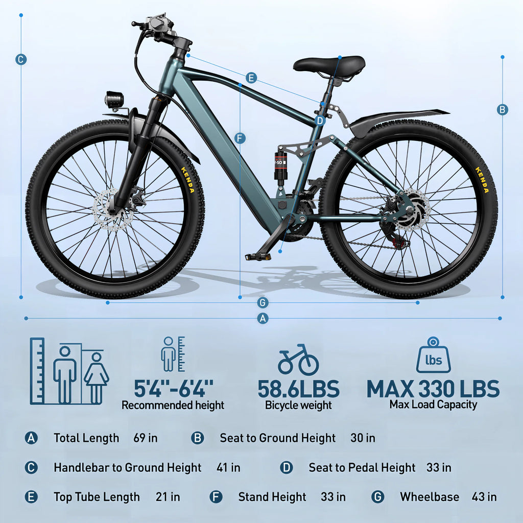 GT900 750W 36V Electric Mountain City Bike With 21 Speed