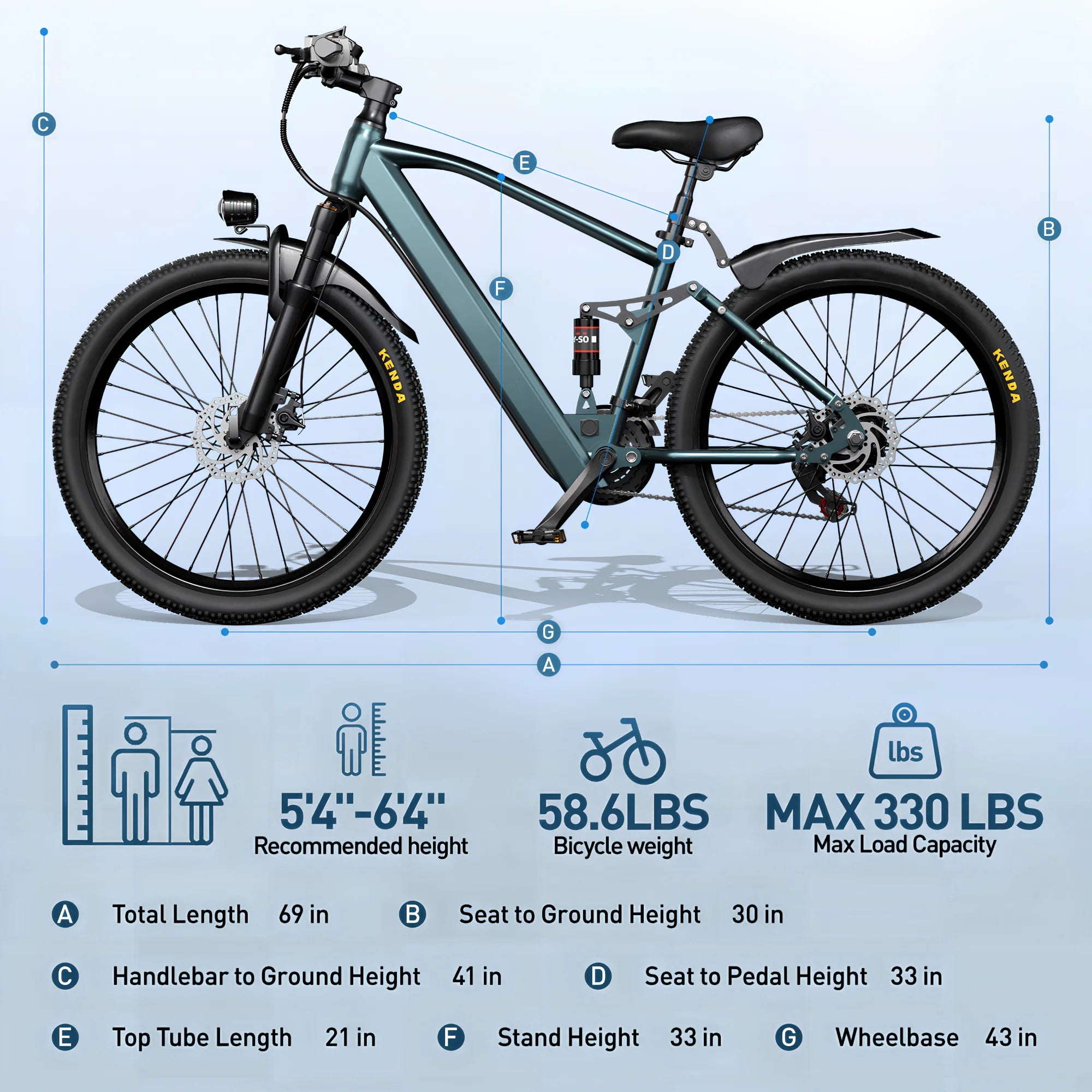 GT900 750W 36V Electric Mountain City Bike With 21 Speed