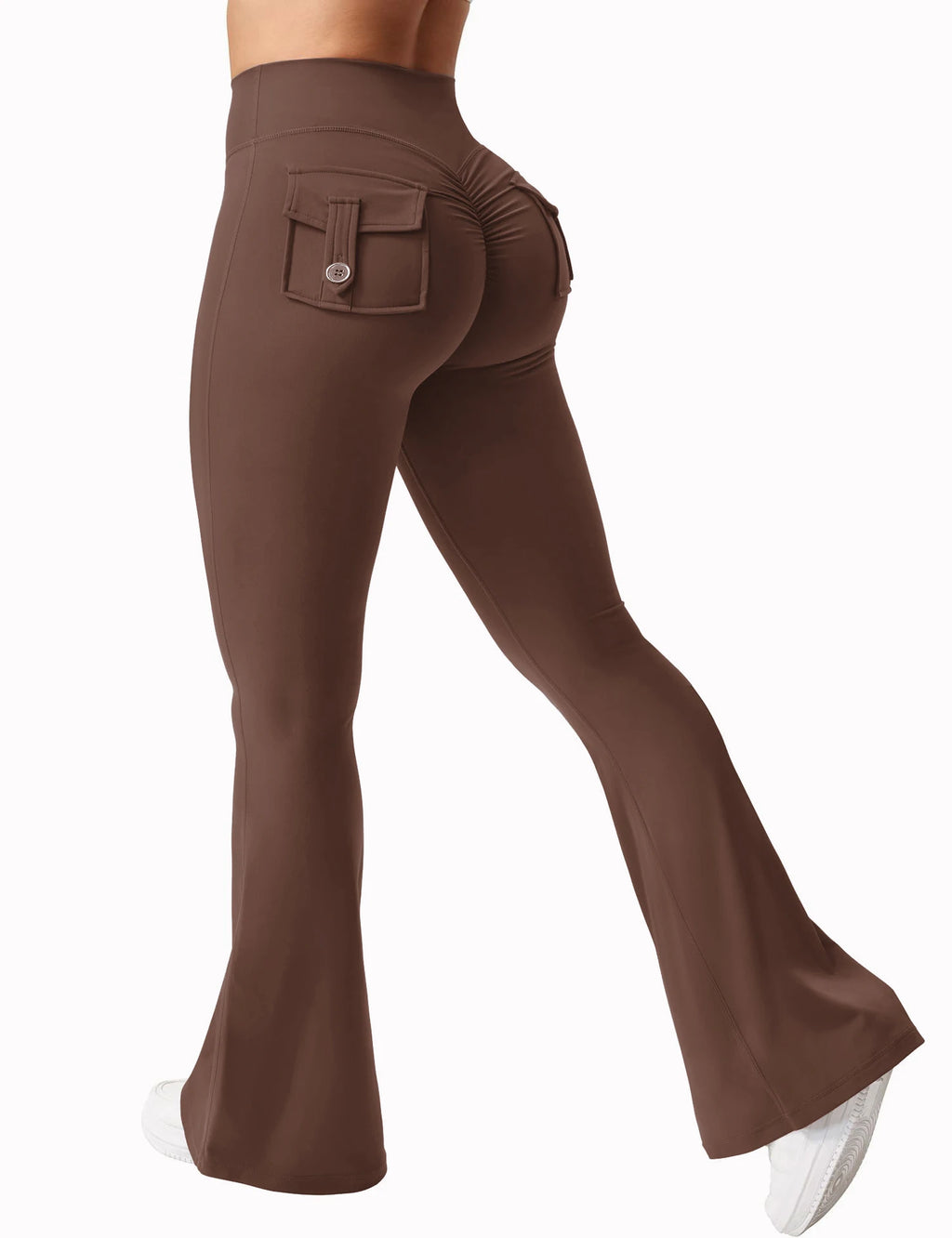 Women Cargo Pocket Yoga Pants High Waist Running Tights