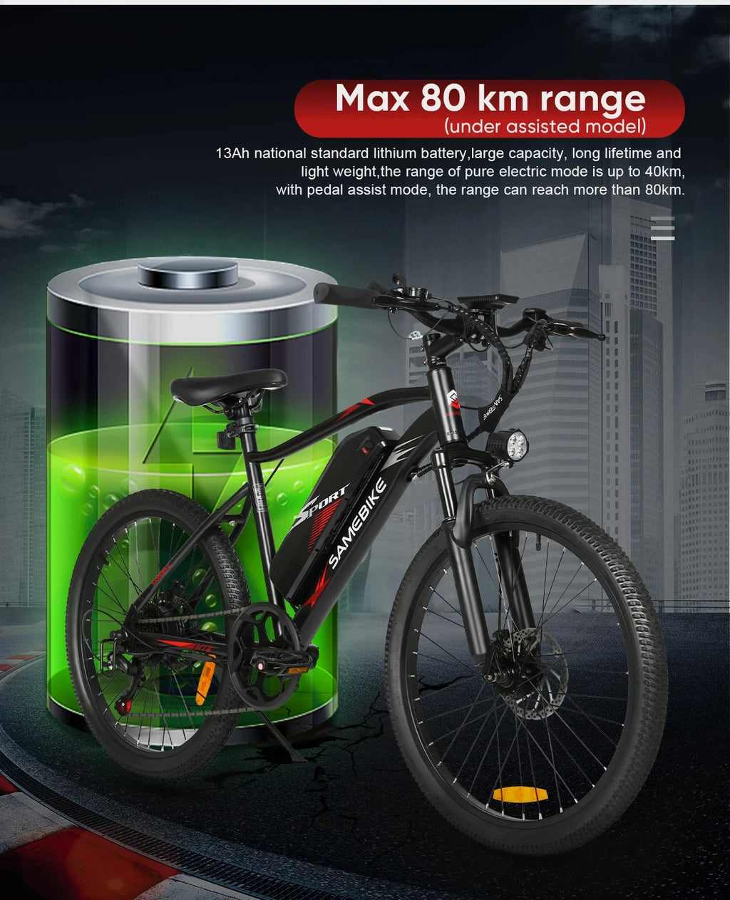 EBE2 All Terrain Electric Bike With 350W Motor 36V 13Ah