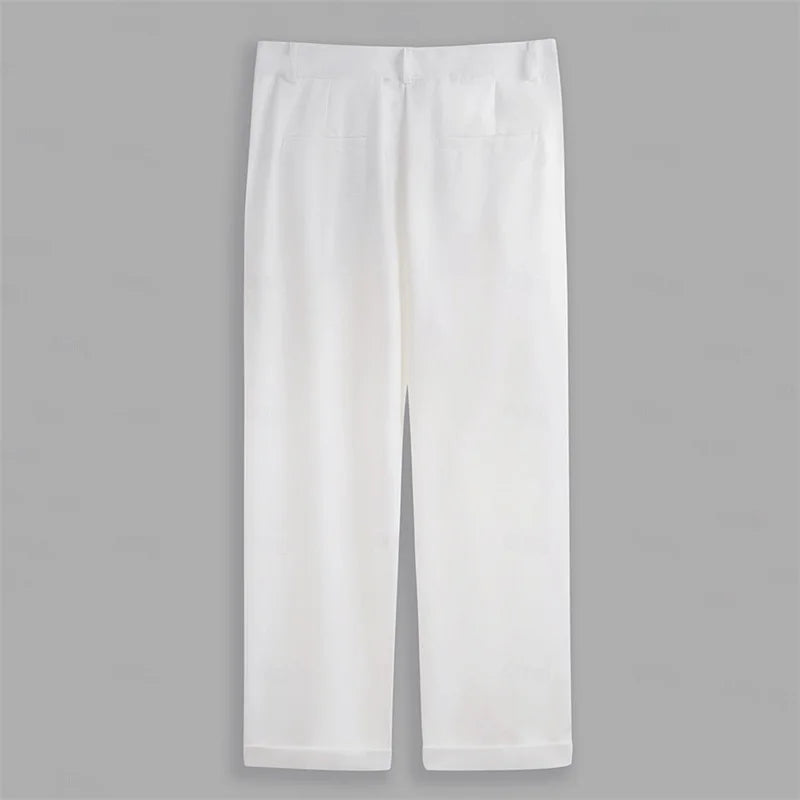 Hirigin Men Formal Dress Pants Flat Front Business Casual Trousers