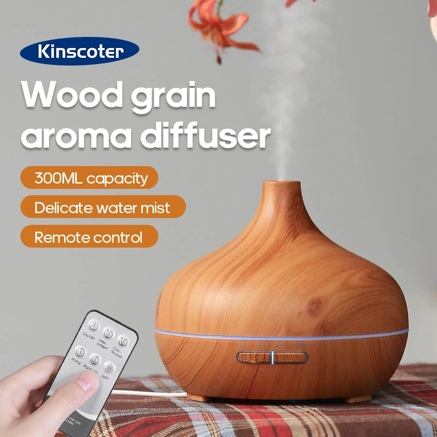 Kinscoter Wood Grain Aromatherapy Diffuser USB Humidifier