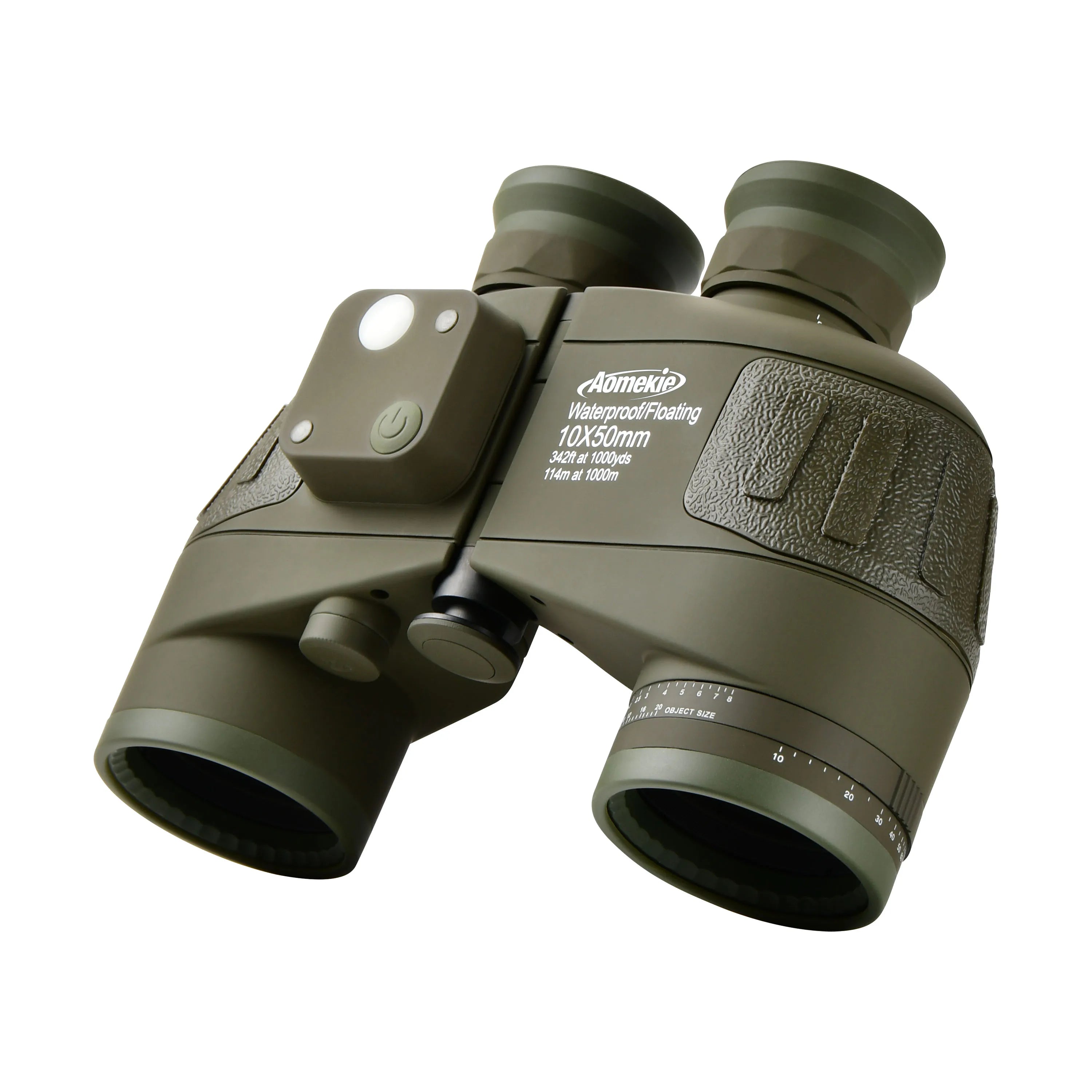 AO3097 10x50 HD Marine Binoculars With Rangefinder Compass BAK4 Prism
