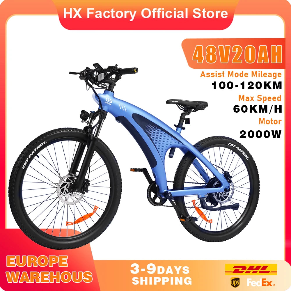 HX Q5 2000W Electric Bicycle 48V Battery For Adults