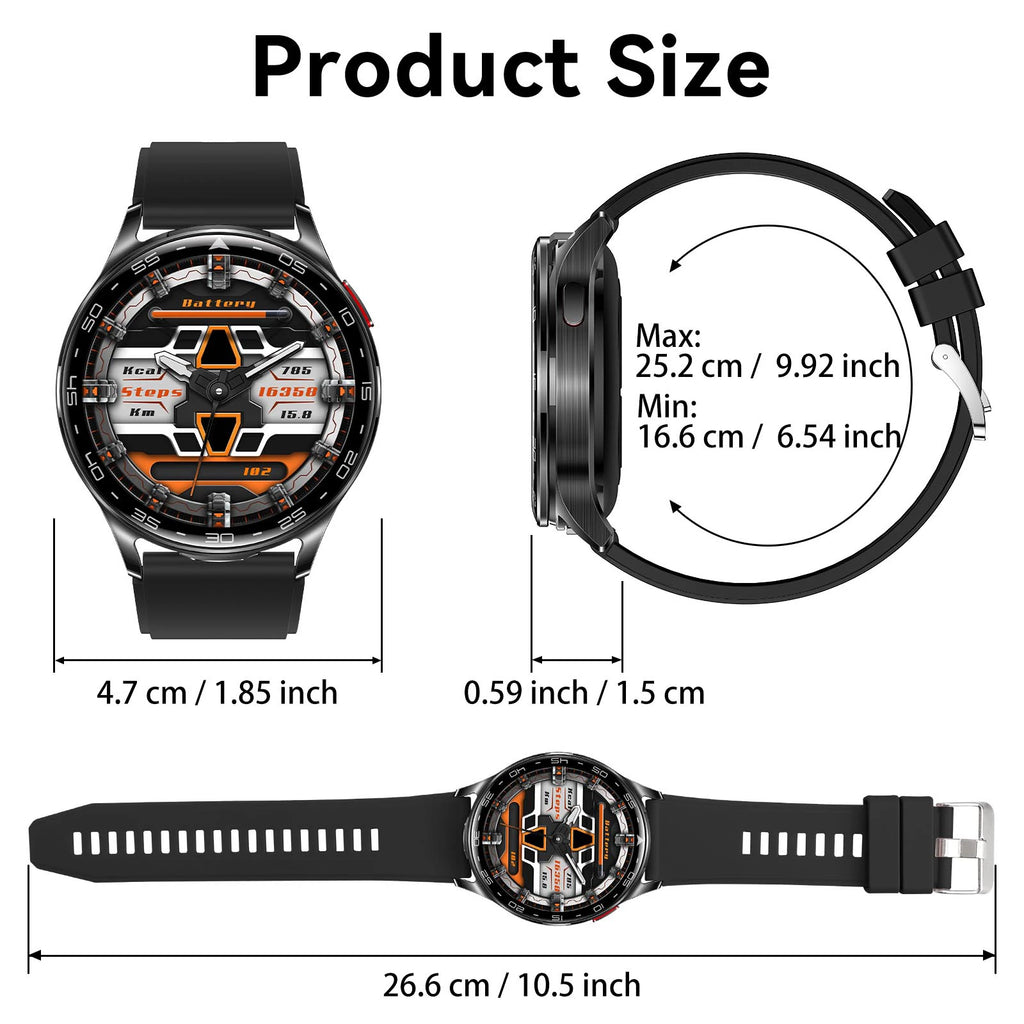 EIGIIIS Smart Watch With Earbuds HD Fitness Tracker Heart Rate