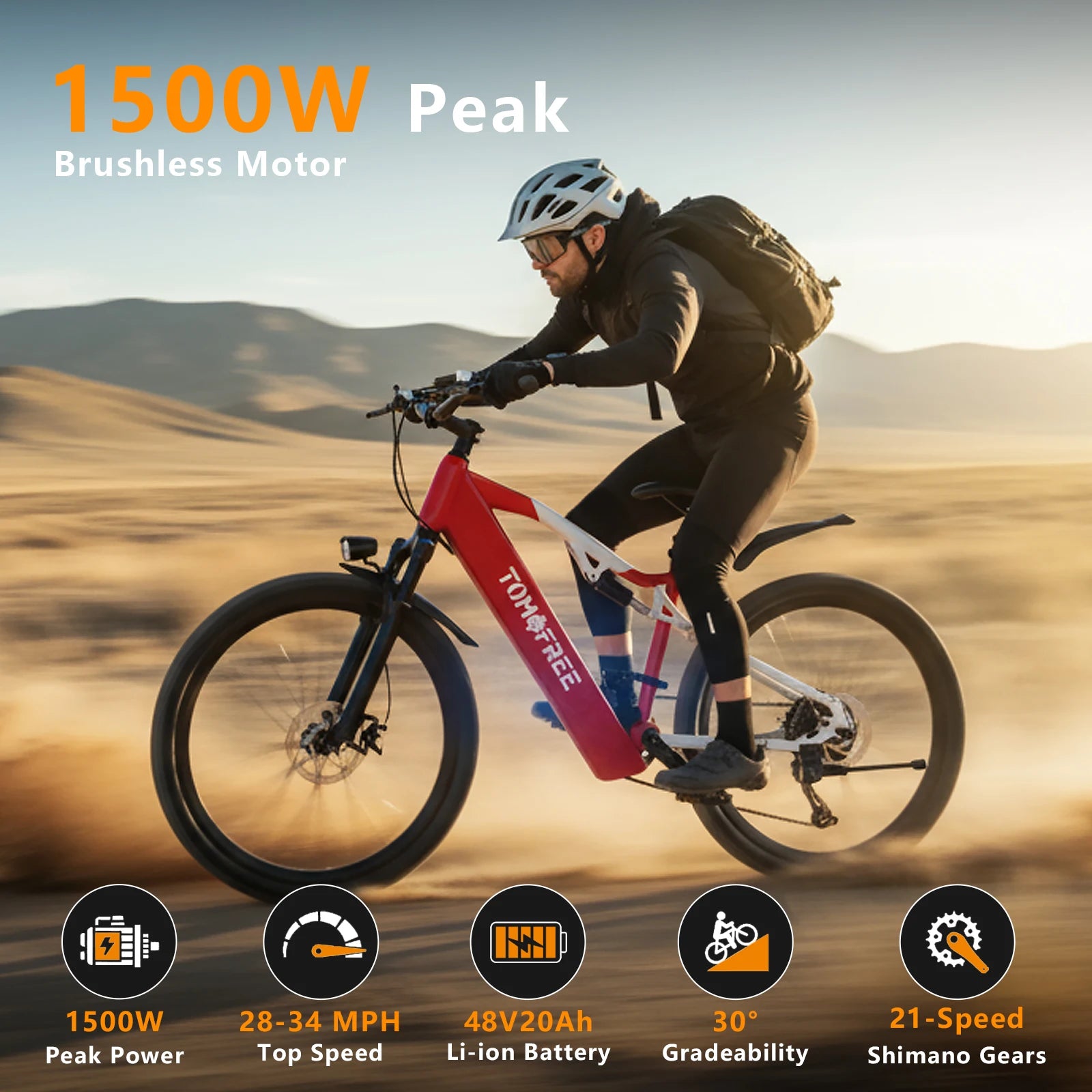 XT90 1500W Electric Bike 48V 20Ah All Terrain Brake