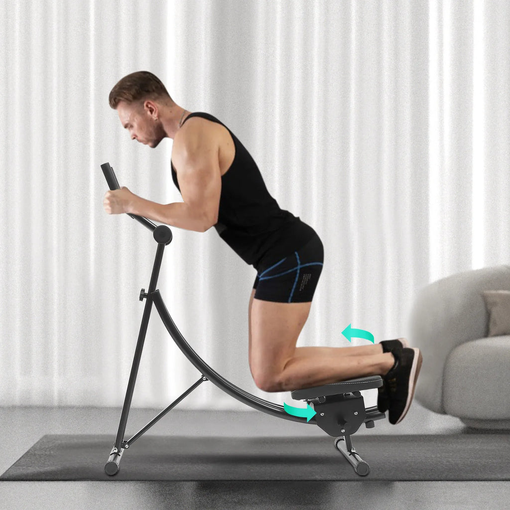 Foldable Ab Exercise Machine With 3 Gears 0 To 180 Rotation LED Display Home Gym