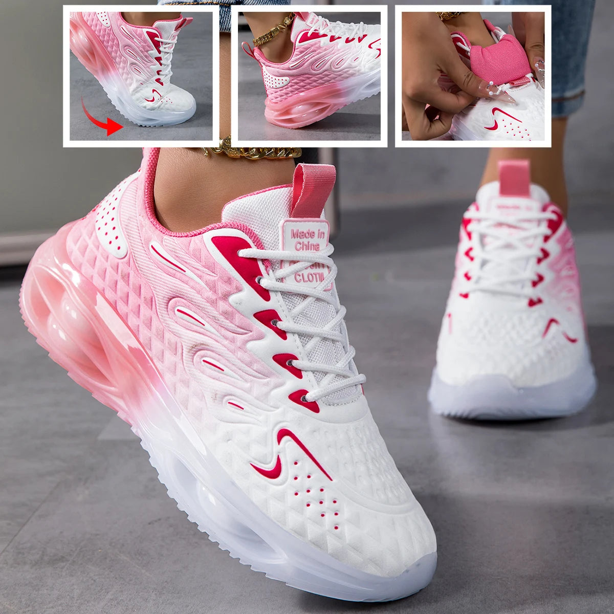 Unisex Lightweight Mesh Running Shoes With Air Cushion Comfort