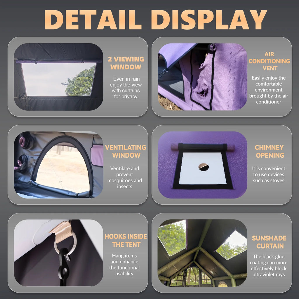 SENLEETO Quick Setup Inflatable Tent Waterproof Family Camping