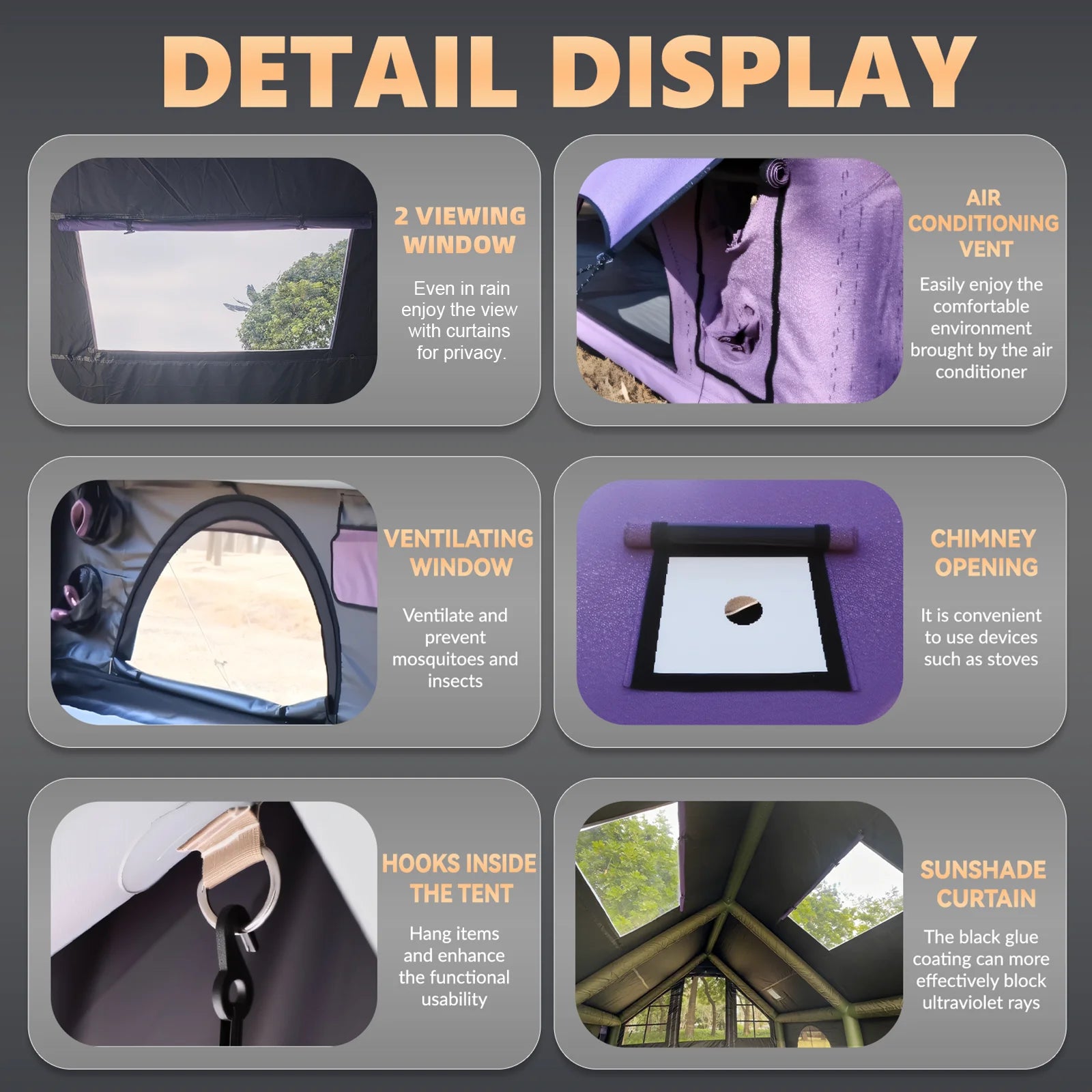 SENLEETO Quick Setup Inflatable Tent Waterproof Family Camping
