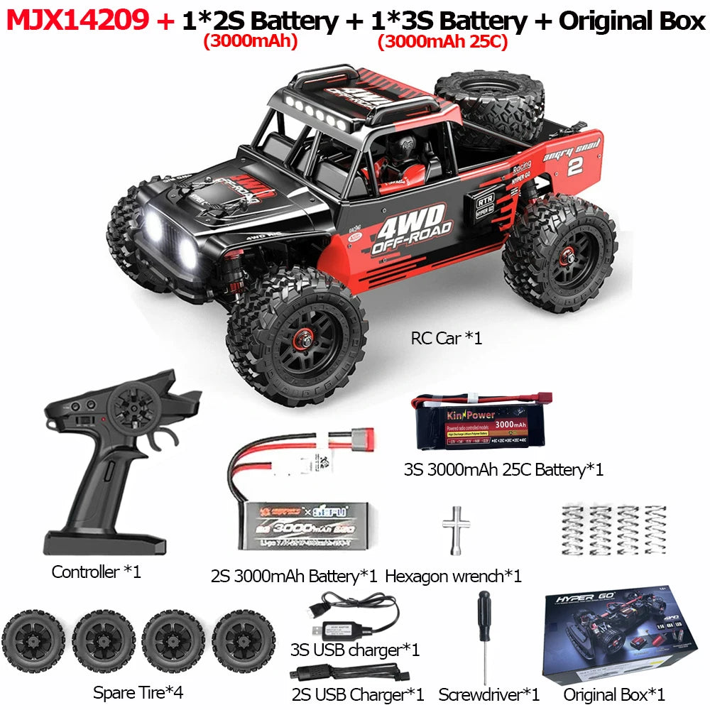JIUSICE RC Car 4WD Brushless 2.4G Remote Control Off Road