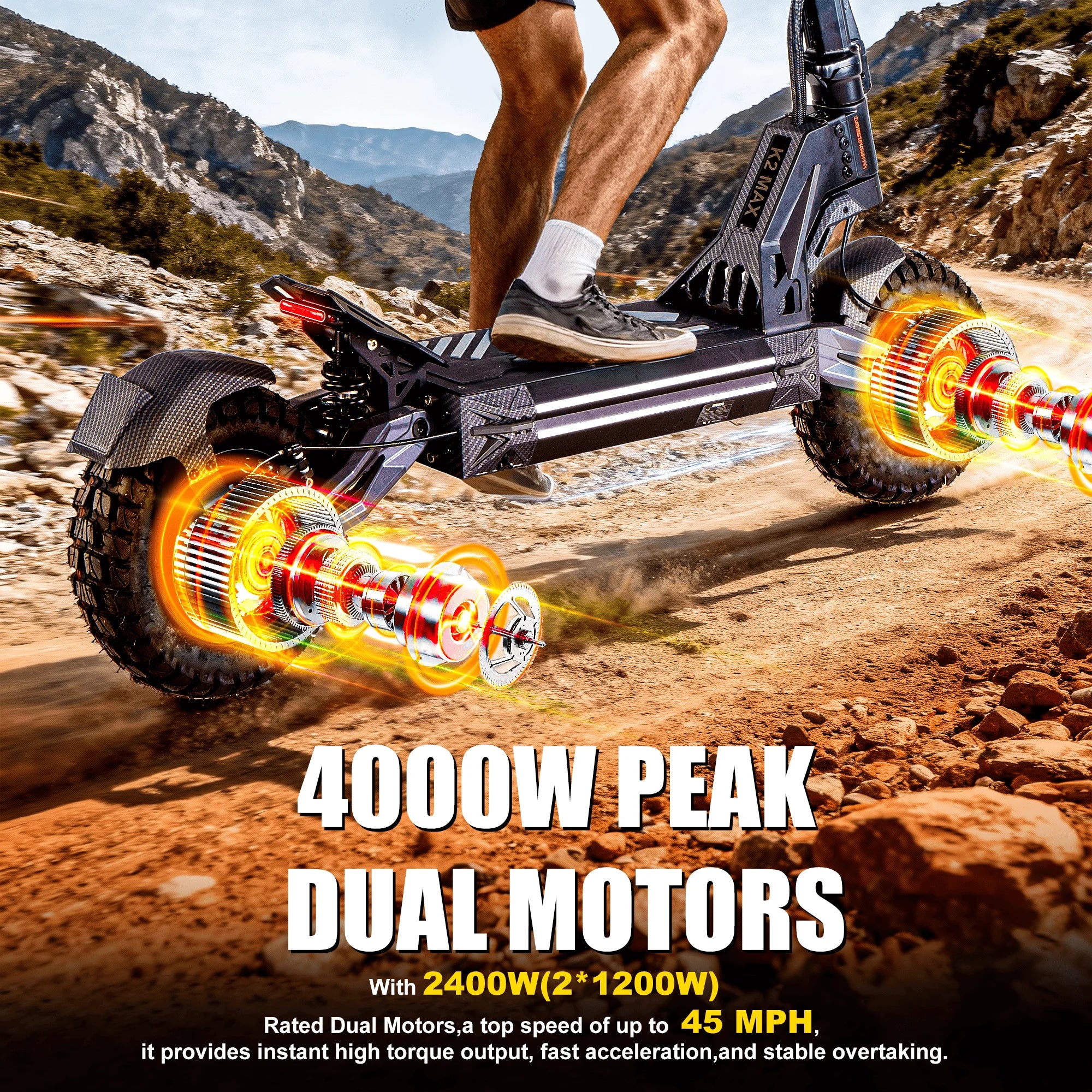 EOEOTWO Dual 4000W Electric Scooter 60V 27Ah Heavy Duty