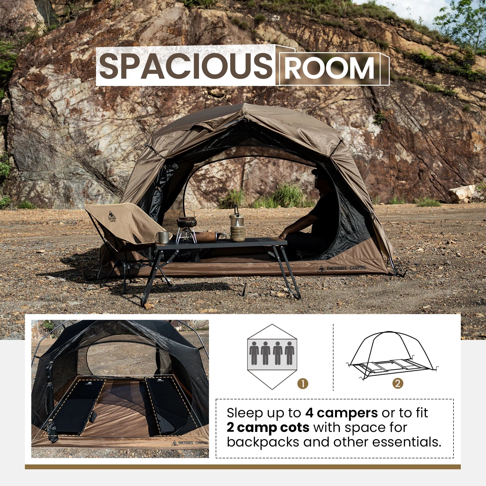 OneTigris Jovian Camping Tent 3 Season Dome Shelter