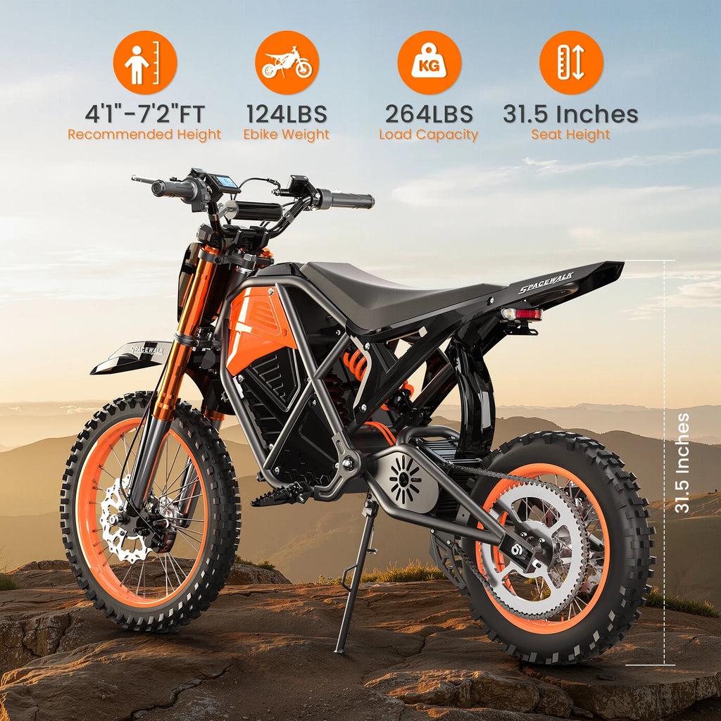 EILLEO SPACEWALK Fat Tire Electric Dirt Bike 3000W Mid Drive