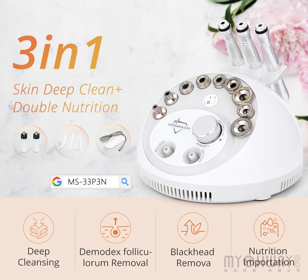 Mychway 3 In 1 Skin Care Ultrasound Dermabrasion Device