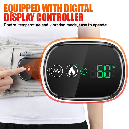 Back Heating Support Belt Airbag Heating Waist Brace Inflatable Vibration Massage Back Brace Belt Abdomen Warmer Lumbar Support