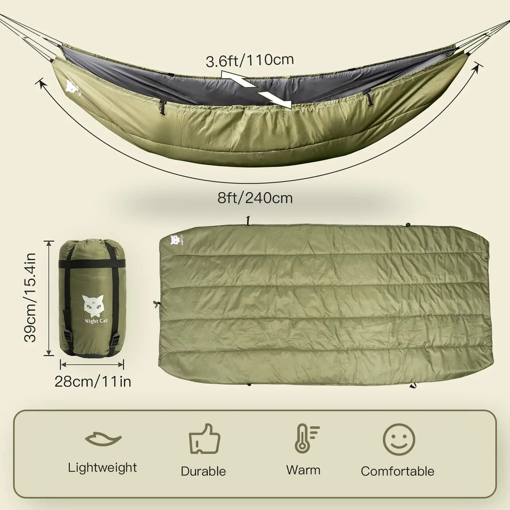 Insulated Hammock Underquilt Sleeping Bag For Four Seasons
