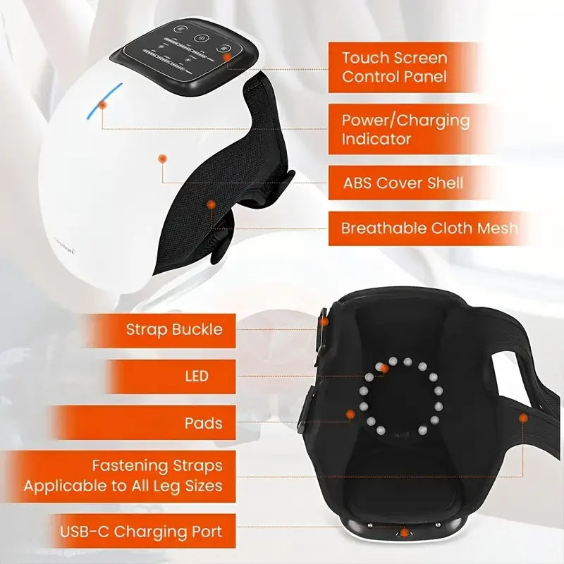 OpeningSmile Cordless Knee Massager With Heat And Vibration LED Screen