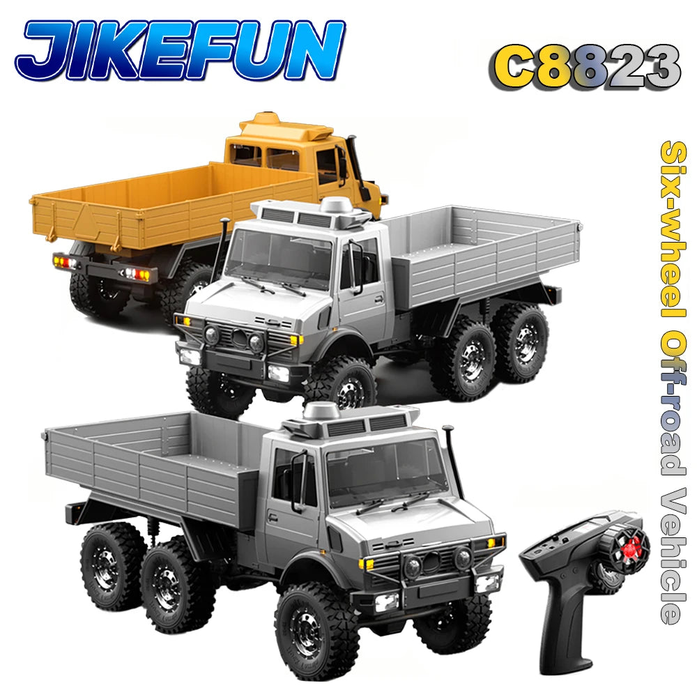 C8823 1/18 RC Car 6WD Off-road Remote Control Vehicle Transport Rescue Truck 2.4G High Speed Climbing Crawler Model Toys for kid