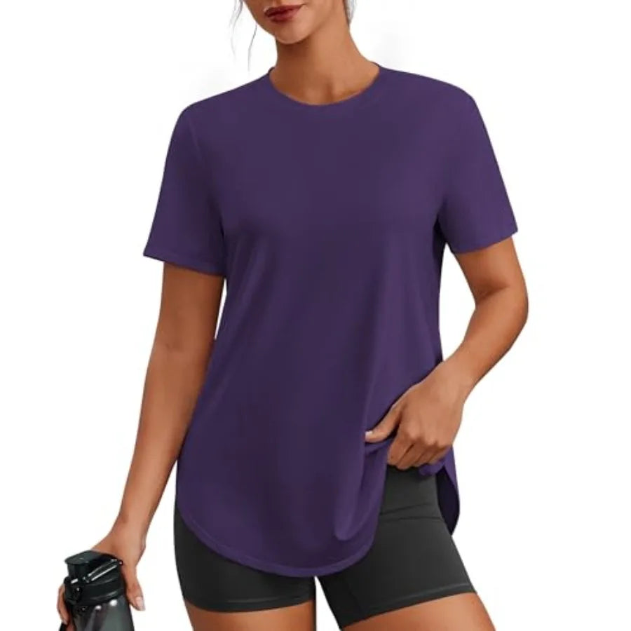 PINSPARK Women Workout Tops UPF 50 Quick Dry Athletic Shirts