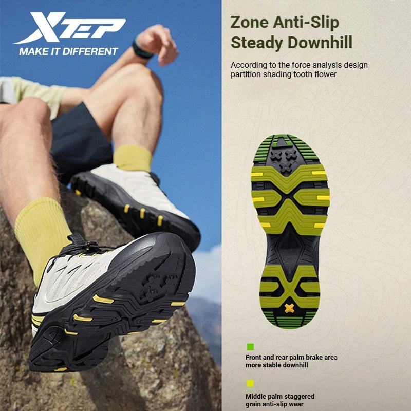 Xtep Chase Mountain 2.0 Men Hiking Shoes Anti Slip Cushioning