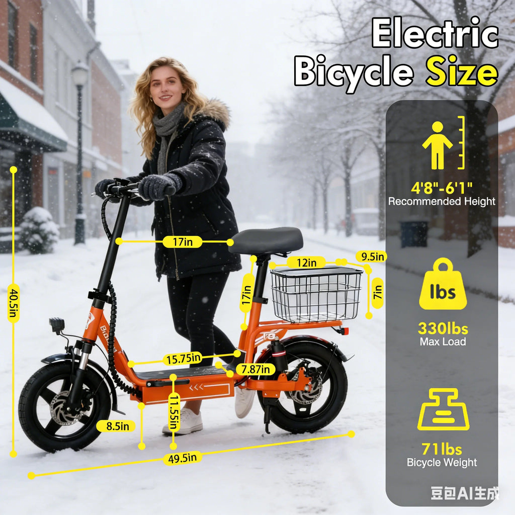 Bodywel T3 Foldable Electric Bike Powered By 48V Lithium Battery