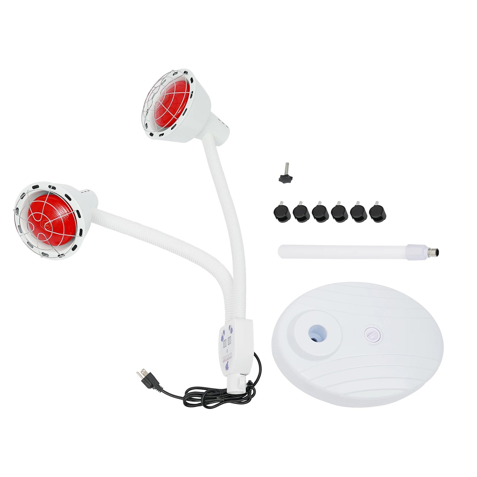 275W Two-Headed Infrared Heat Lamp With Adjustable Timer Rotatable