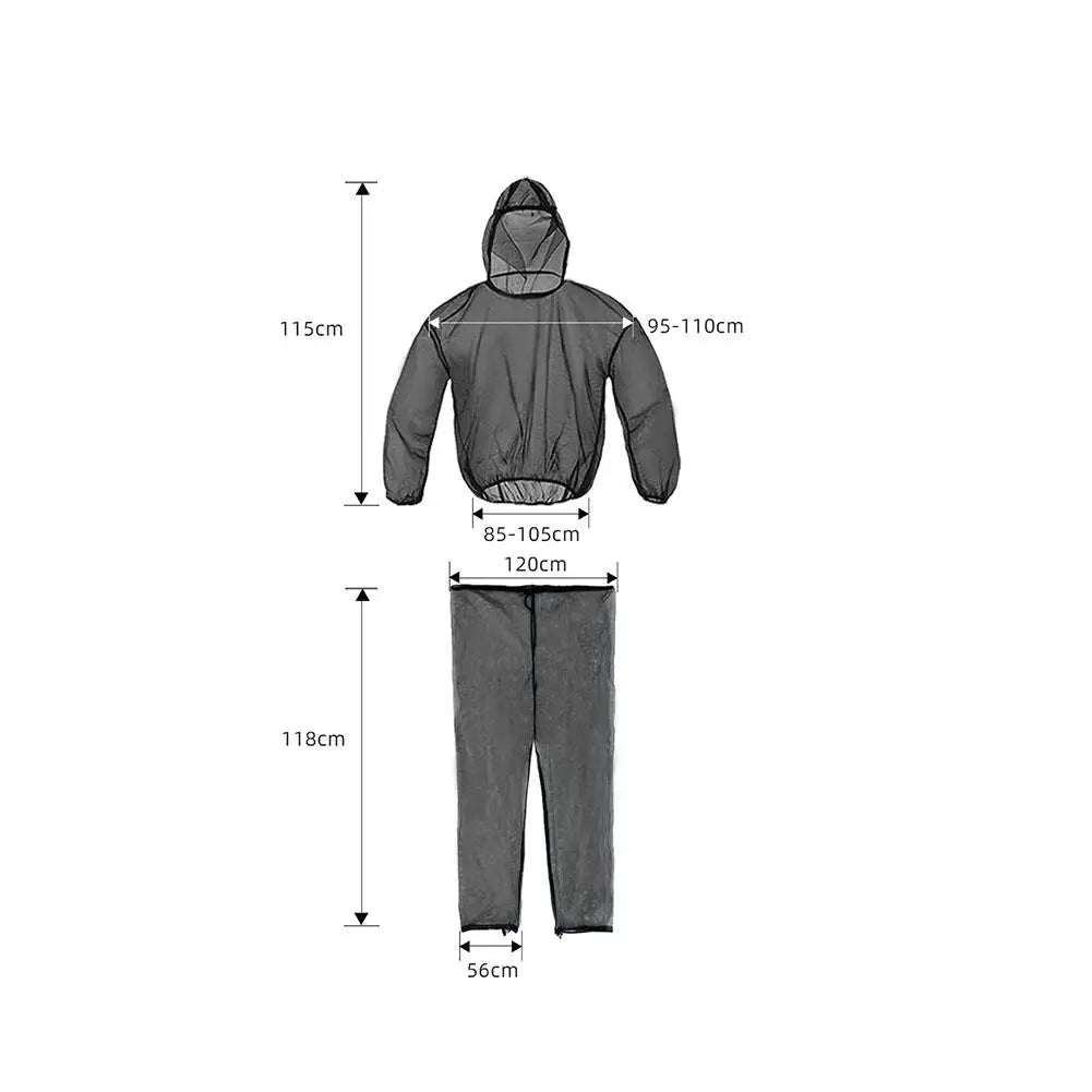 Unisex Outdoor Mosquito Repellent Suit Lightweight Mesh Hooded Suits Anti-Mosquito Bite Clothes for Fishing Camping Hiking
