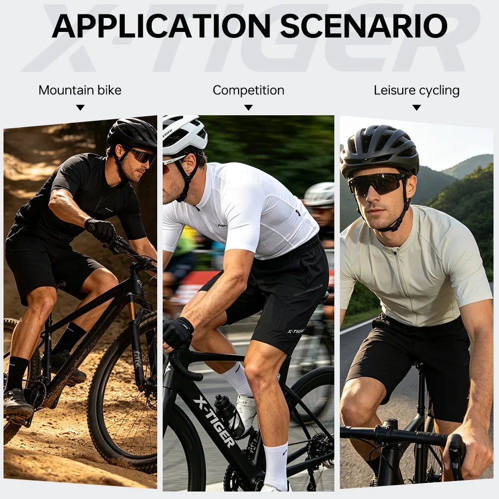 X-TIGER 2-in-1 All-Weather Cycling Shorts Padded MTB for Men