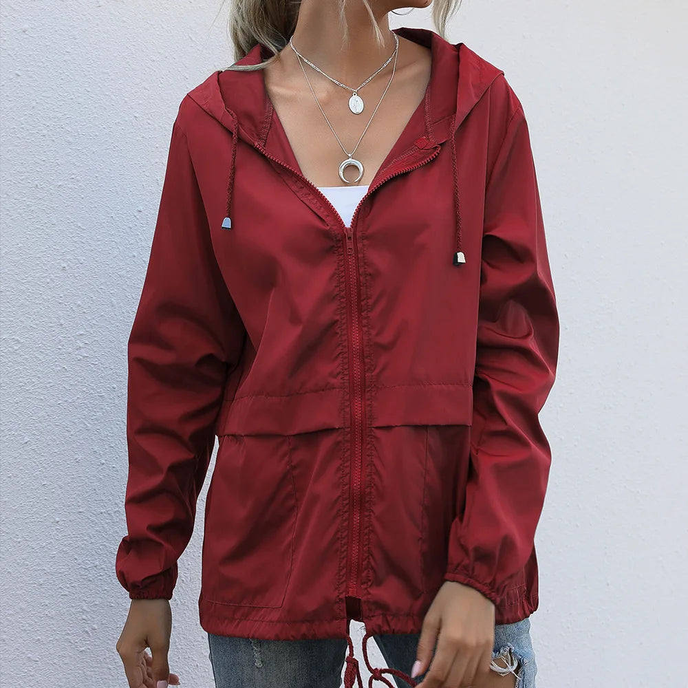 Women Waterproof Windproof Rain Jacket For Outdoor Hiking