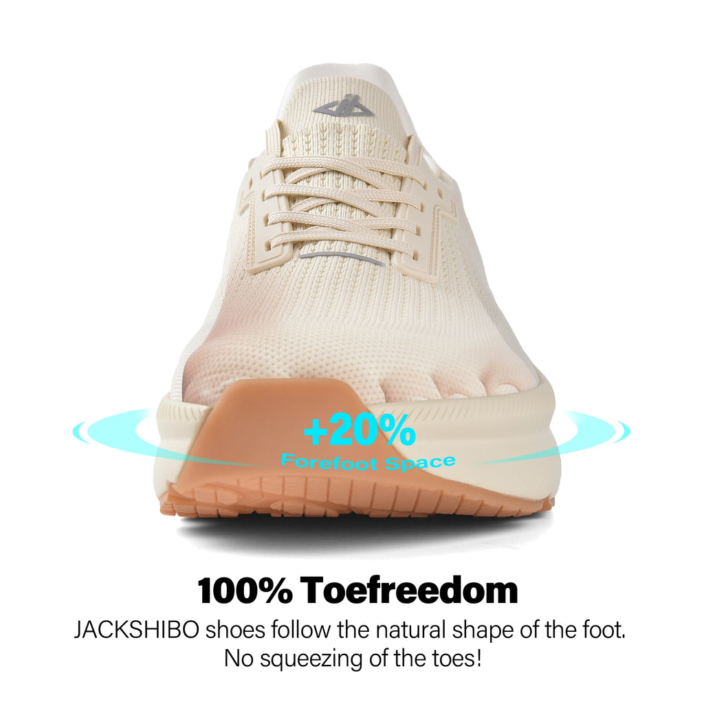 NONECN Womens Wide Toe Box Slip-On Sneakers With Arch Support