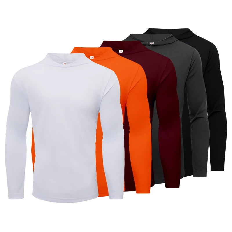 5 Pack Men's Hooded Long Sleeve Sports Shirts For Running