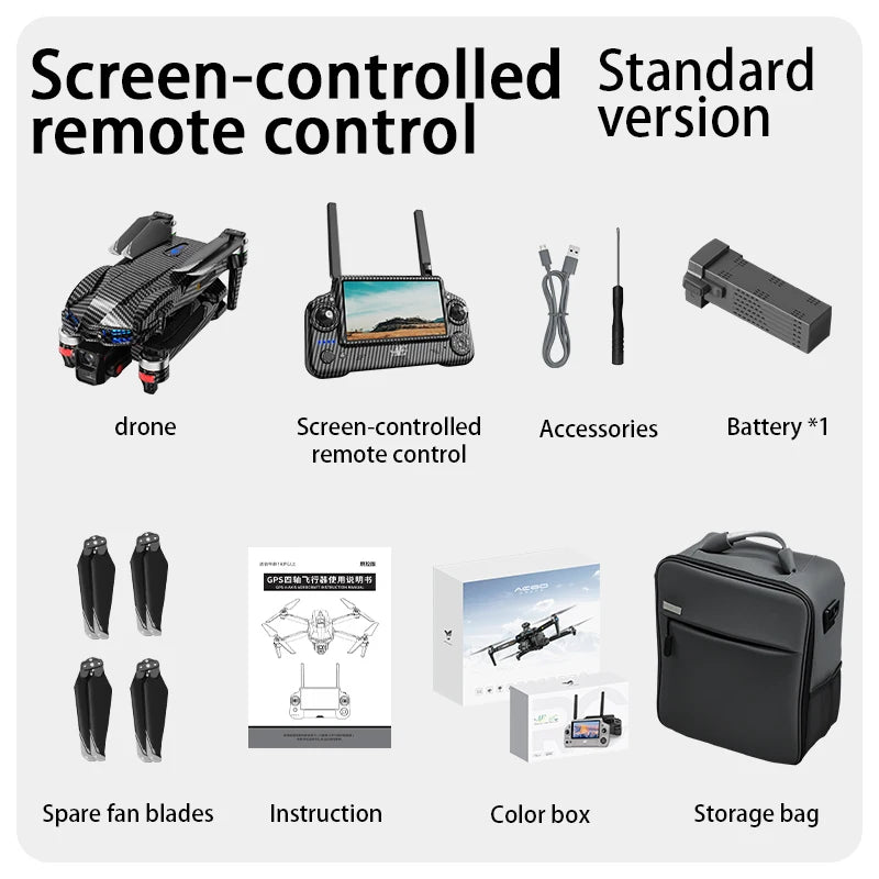 ISHOWTIENDA 4K Drone with Three-Axis Gimbal and Dual HD Cameras