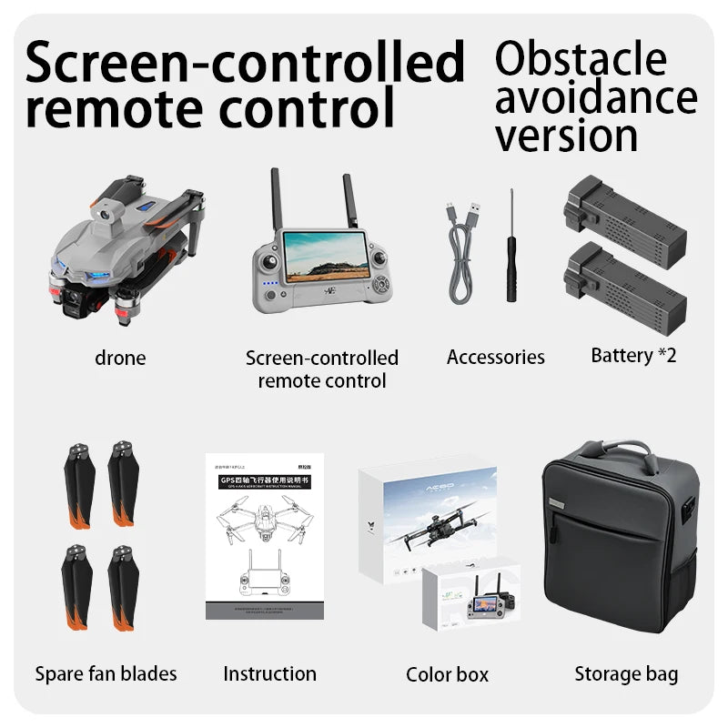 ISHOWTIENDA 4K Drone with Three-Axis Gimbal and Dual HD Cameras