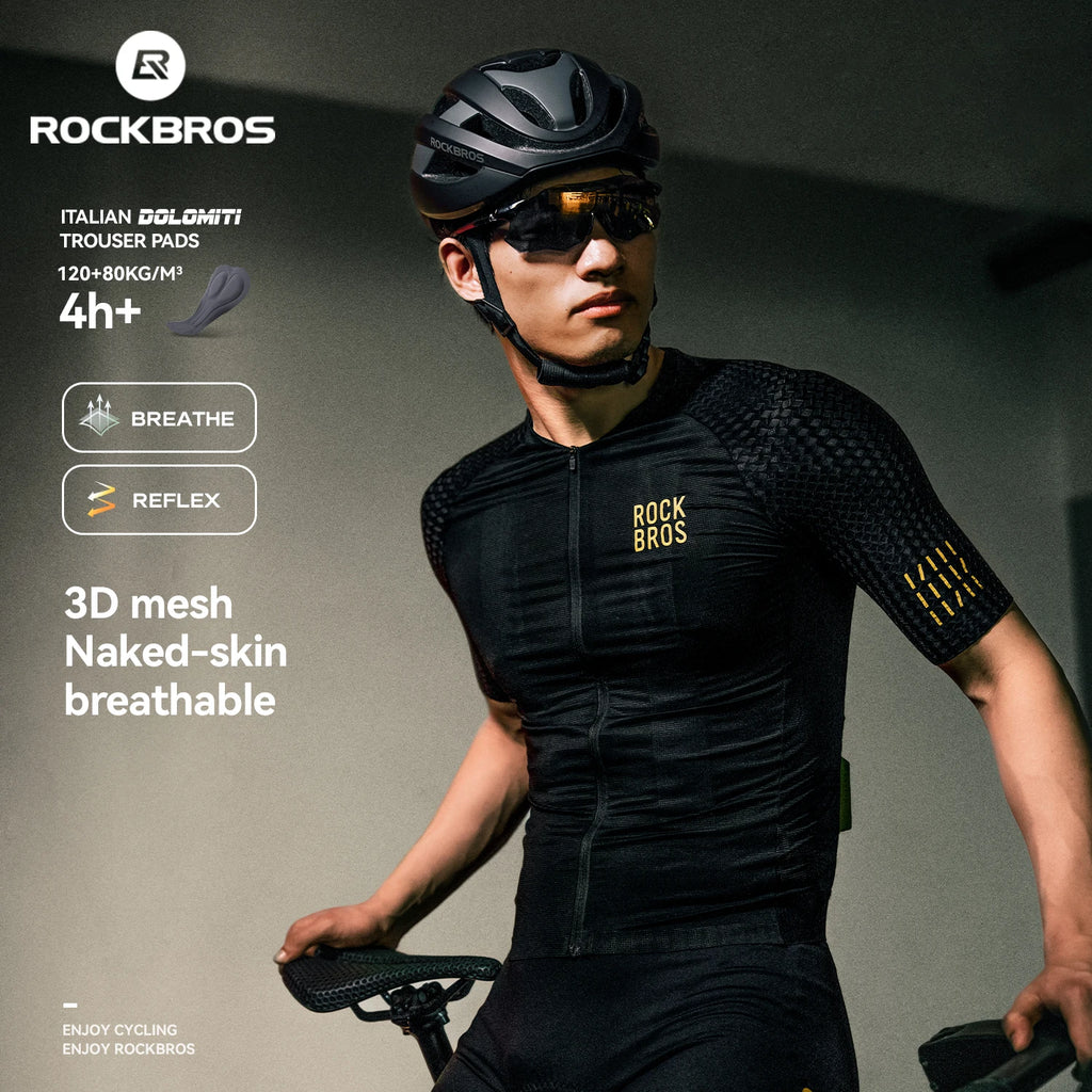 RockBros Men's Summer Cycling Jersey Quick Dry Breathable Short Sleeve