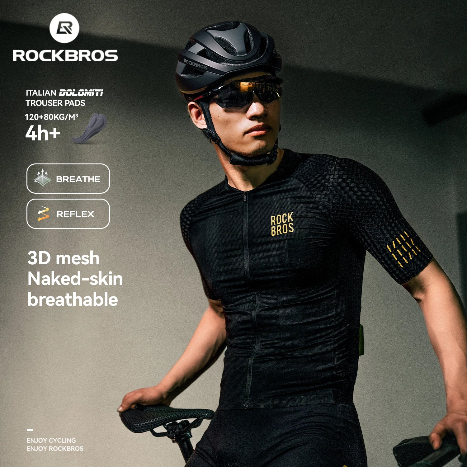 RockBros Men's Summer Cycling Jersey Quick Dry Breathable Short Sleeve