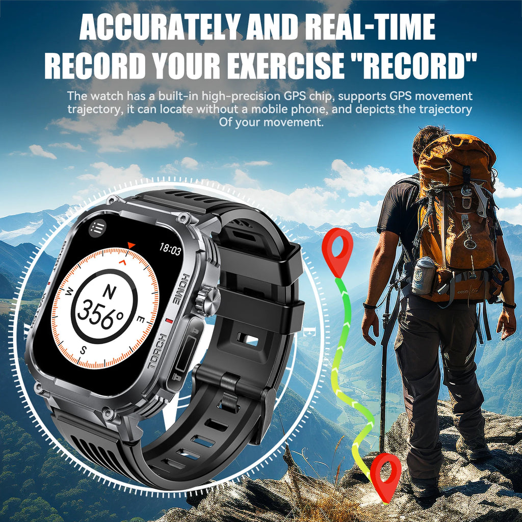EIGIIS Smart Watch Men 3ATM Waterproof Heart Rate Fitness Tracker