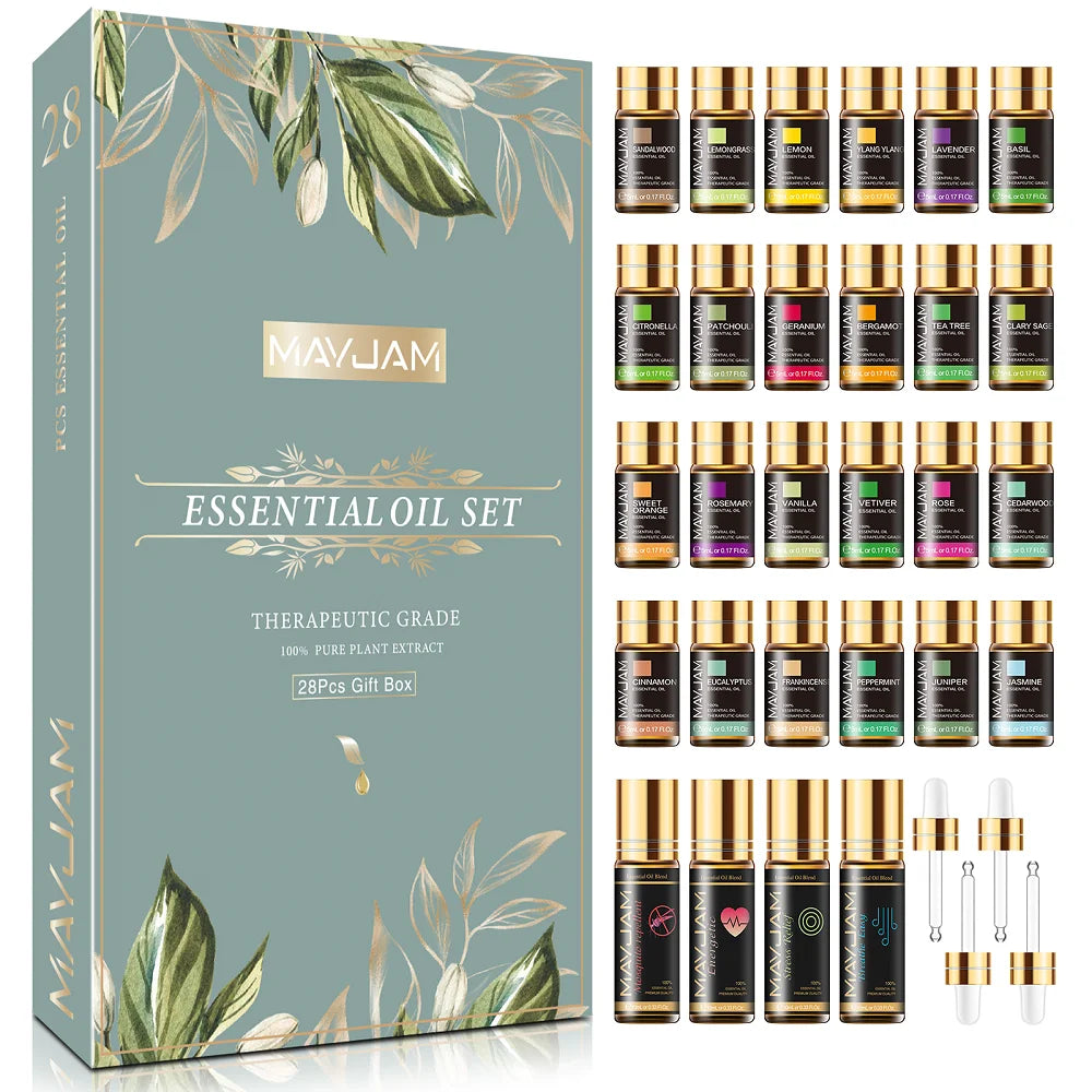 MAYJAM 28pcs LuxuriousTherapeutic PureNatural EssentialOils ForDiffuser Aromatherapy