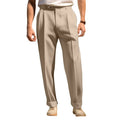 Hirigin Men Formal Dress Pants Flat Front Business Casual Trousers