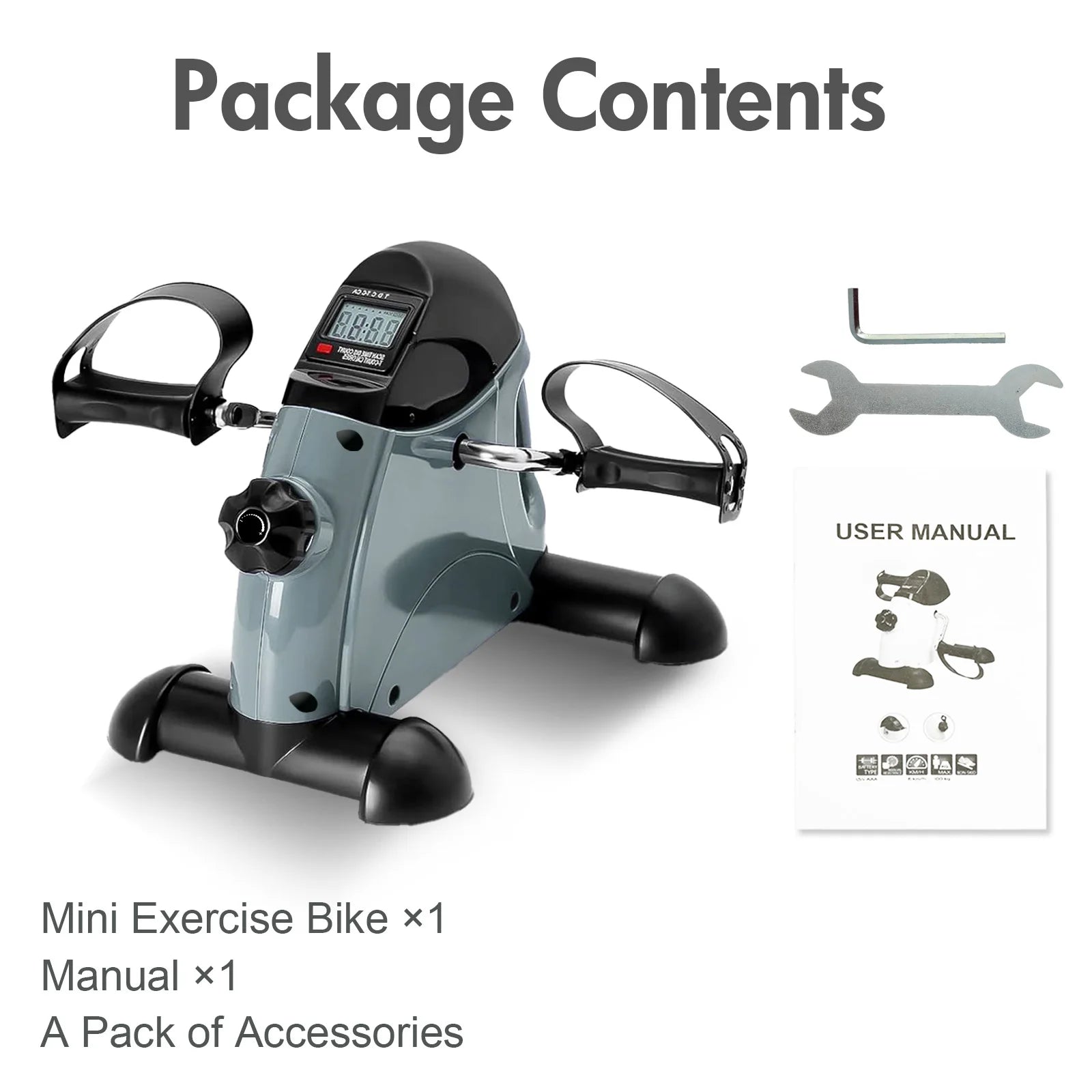 Mini Under Desk Pedal Exerciser Multi-Function LCD Display