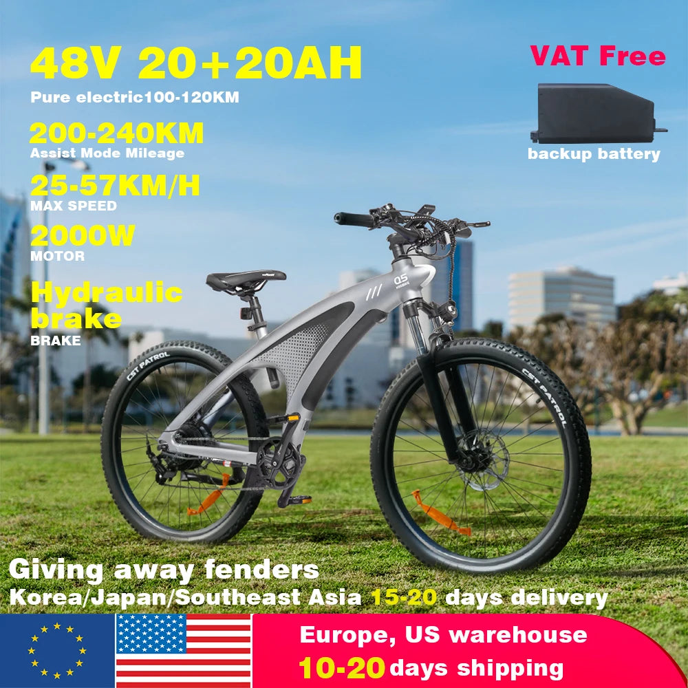 HX Q5 2000W Electric Mountain Bike For Off Road Riding