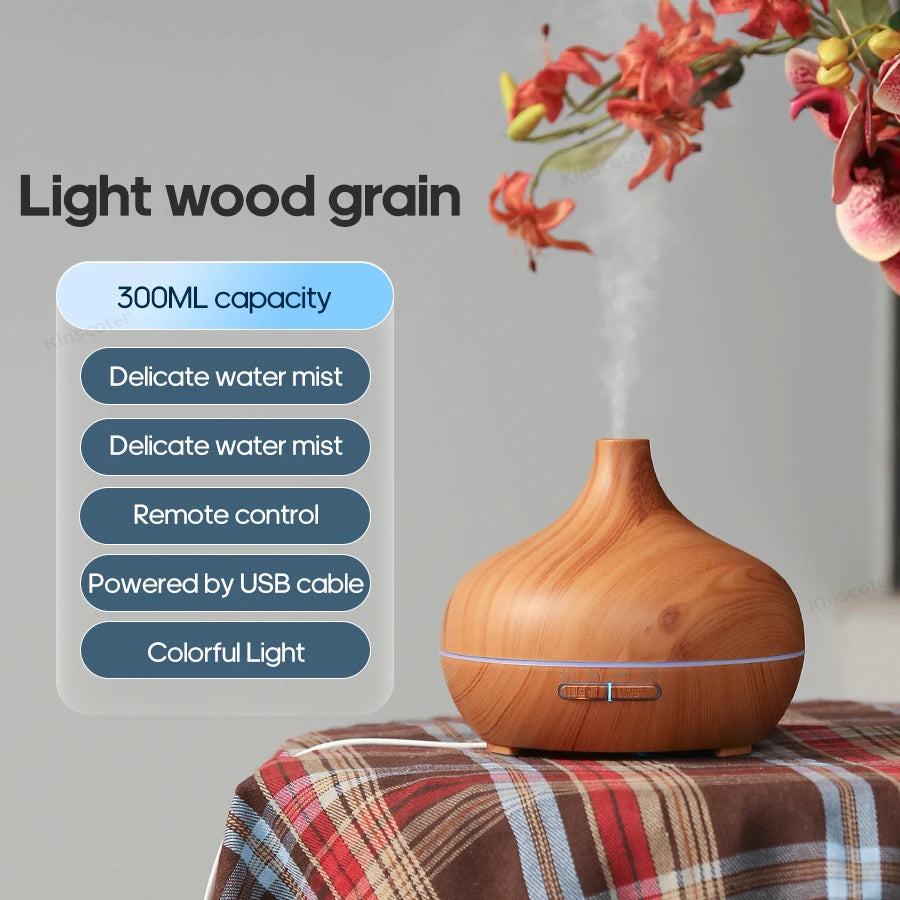 Kinscoter Wood Grain Aromatherapy Diffuser USB Humidifier