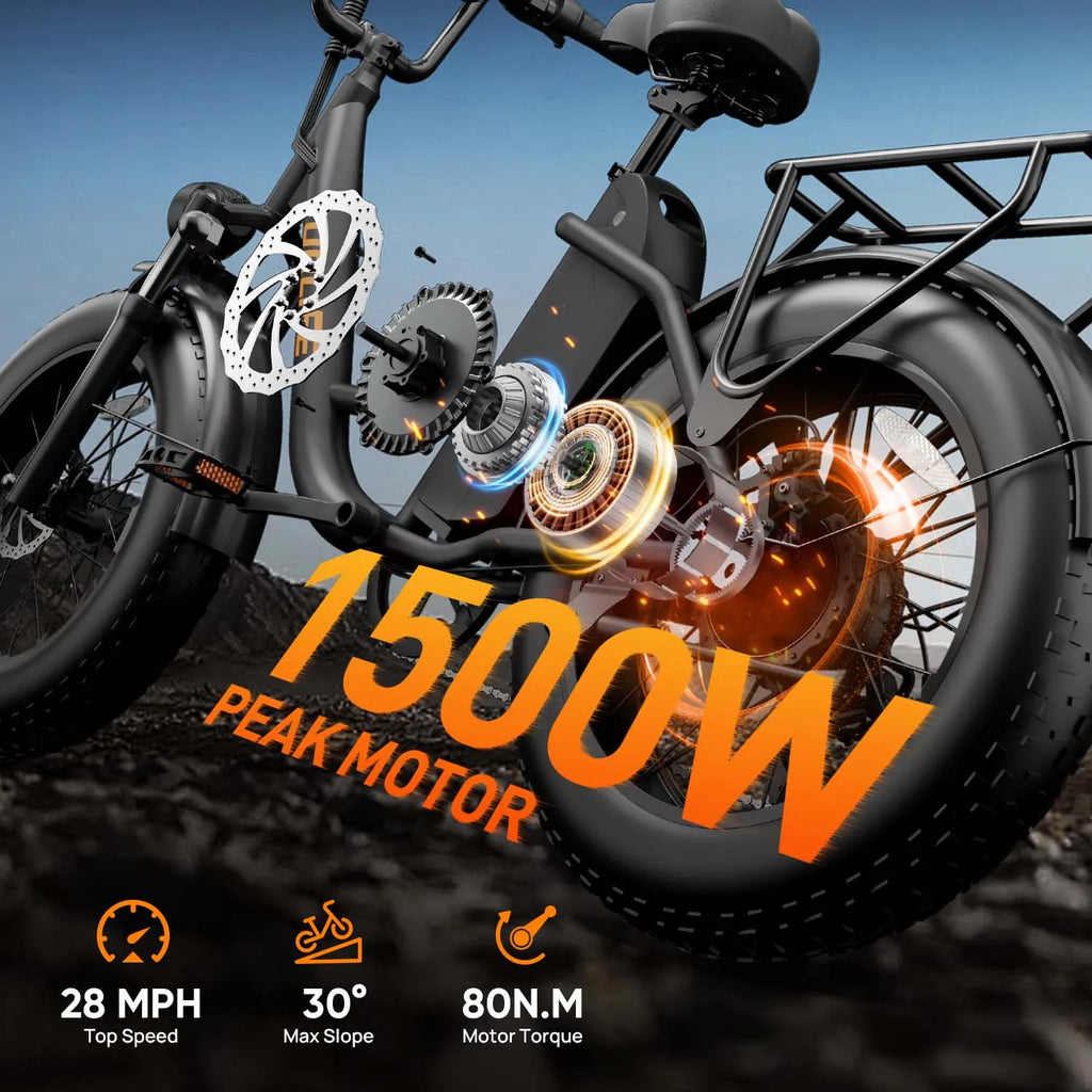 URLIFE E20PRO All-Terrain Fat Tire Electric Bike 1500W Motor 48V