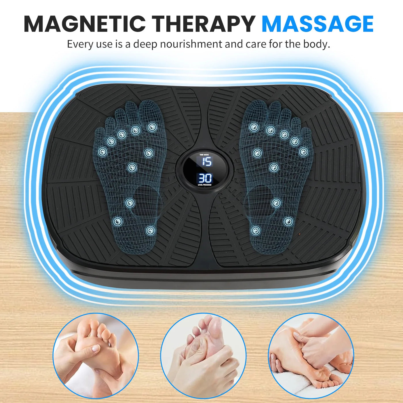 Vibration Plate Exercise Machine Kit With Resistance Bands